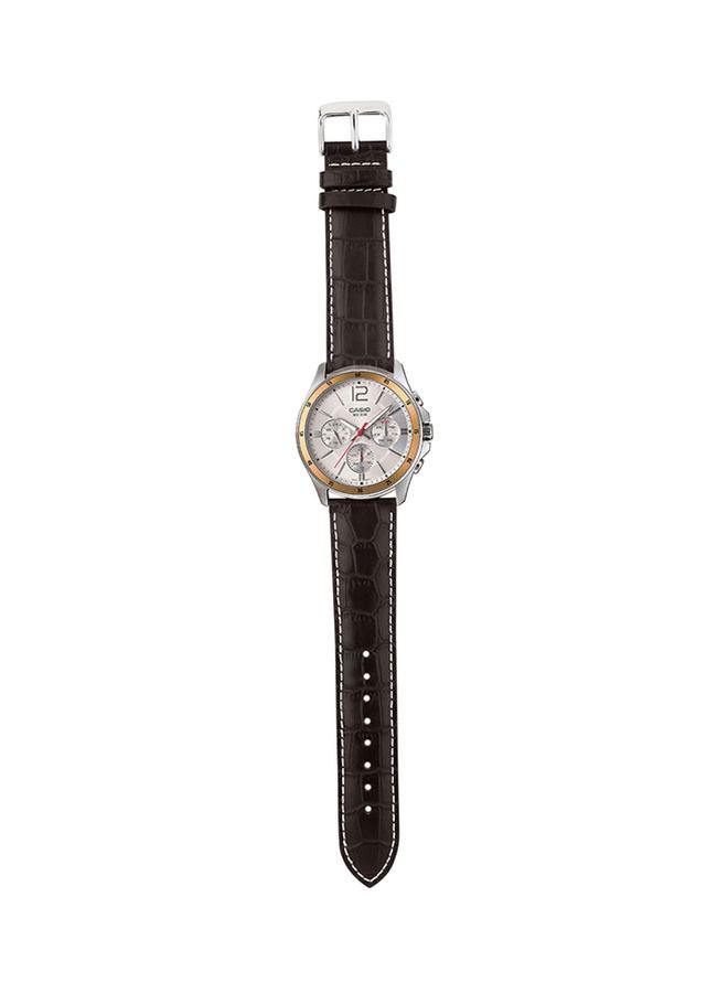 CASIO Men Enticer Chronograph Watch MTP-1374L-7A - 44 mm - Brown - Image 4