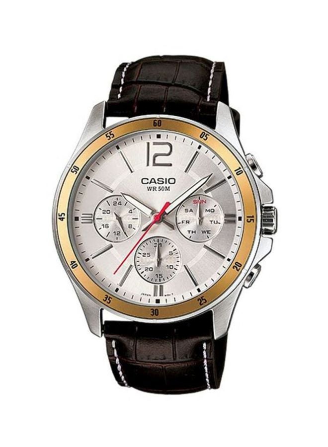 CASIO Men Enticer Chronograph Watch MTP-1374L-7A - 44 mm - Brown - Image 1