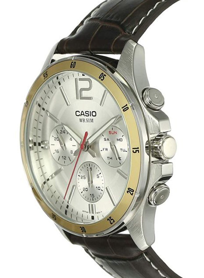 CASIO Men Enticer Chronograph Watch MTP-1374L-7A - 44 mm - Brown - Image 5