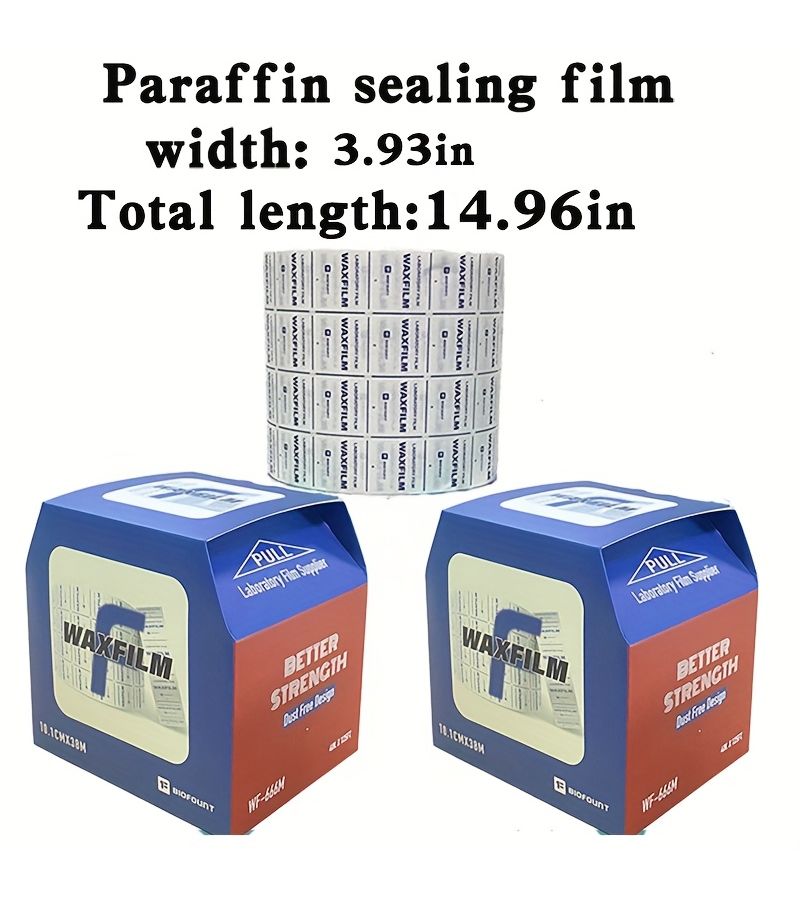 لا توجد علامة تجارية لفيلم مختبر الختم عرض 3.94 بوصة طول 1496.06 بوصة فيلم بارافين لإغلاق أطباق الثقافة وأنابيب الاختبار عبوة واحدة - Image 3