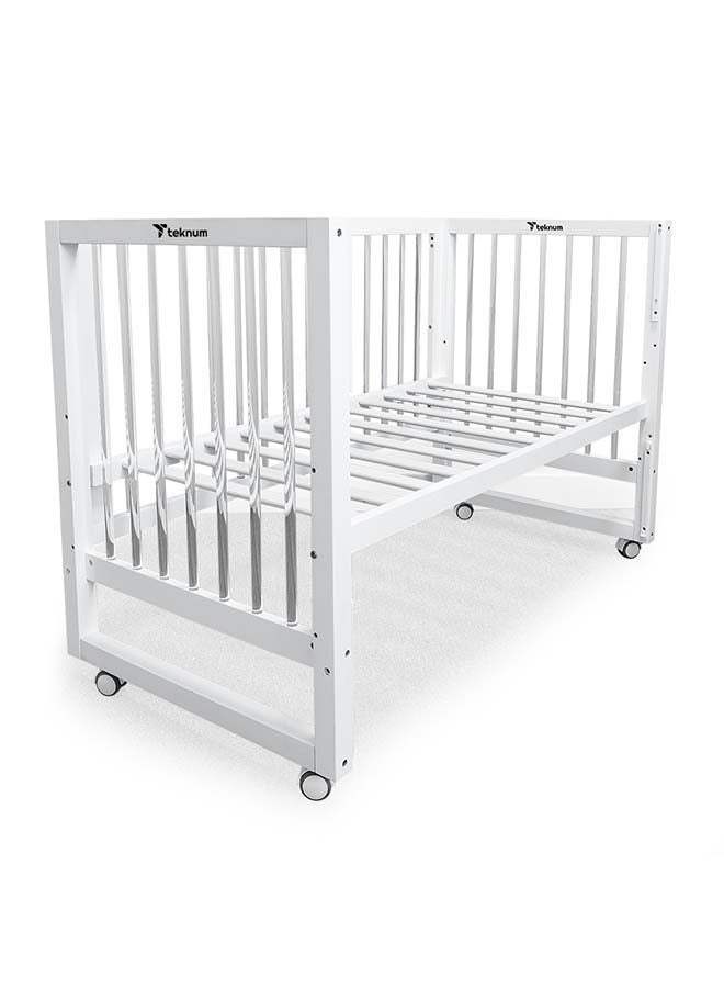TEKNUM Prism 4in1 Acrylic Convertible Crib w/ mattress - White - Image 1