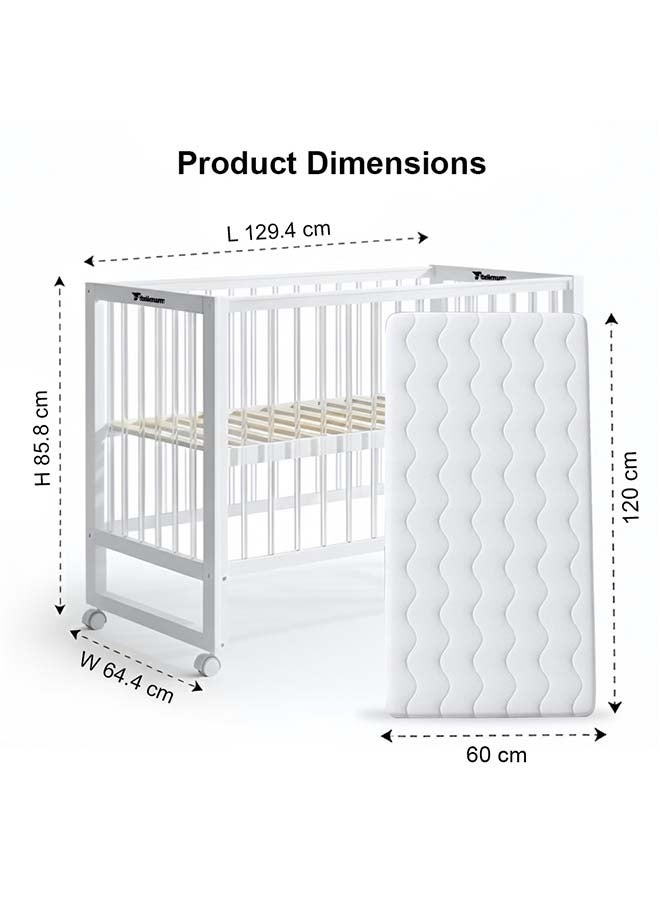 TEKNUM Prism 4in1 Acrylic Convertible Crib w/ mattress - White - Image 5