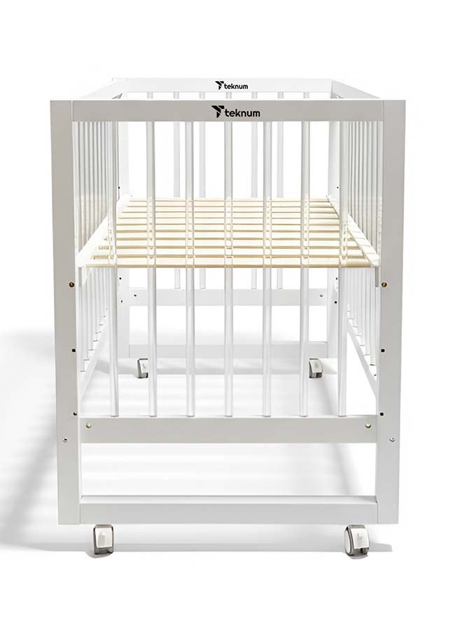 TEKNUM Prism 4in1 Acrylic Convertible Crib w/ mattress - White - Image 3