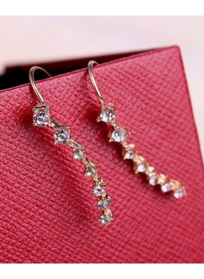 زوج من الأقراط الدائرية على الطراز الفرنسي مصنوعة من سبيكة عصرية، بتصميم أنيق وبسيط - Image 3