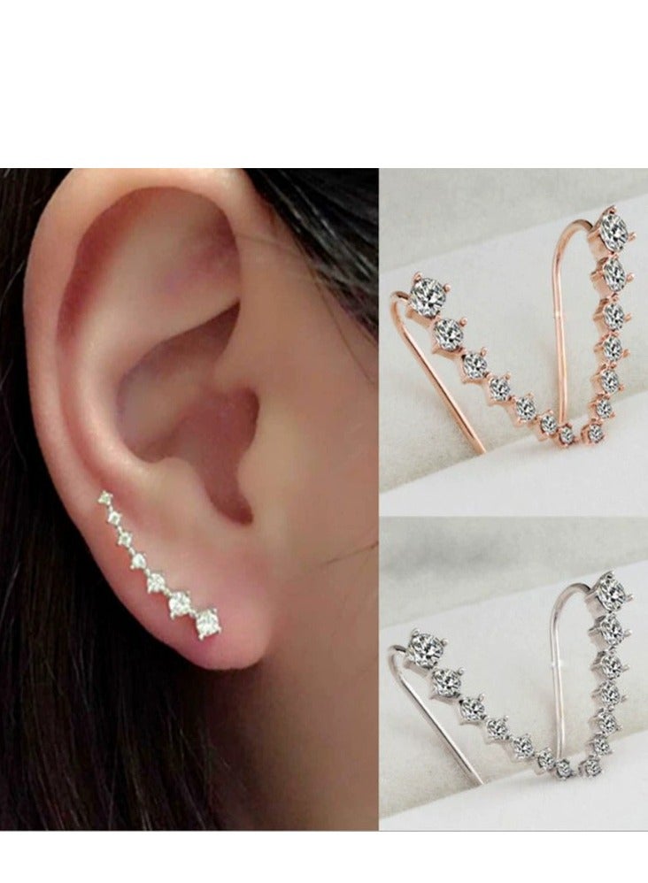 زوج من الأقراط الدائرية على الطراز الفرنسي مصنوعة من سبيكة عصرية، بتصميم أنيق وبسيط - Image 2