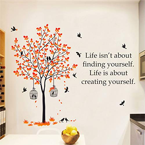 StickMe 'Tree - Leaf - Birds - Nature - Quotes Wall Sticker'- Self Adhesive Peel & Stick Vinyl Stickers Set for Home & Living Room (2) - Image 2