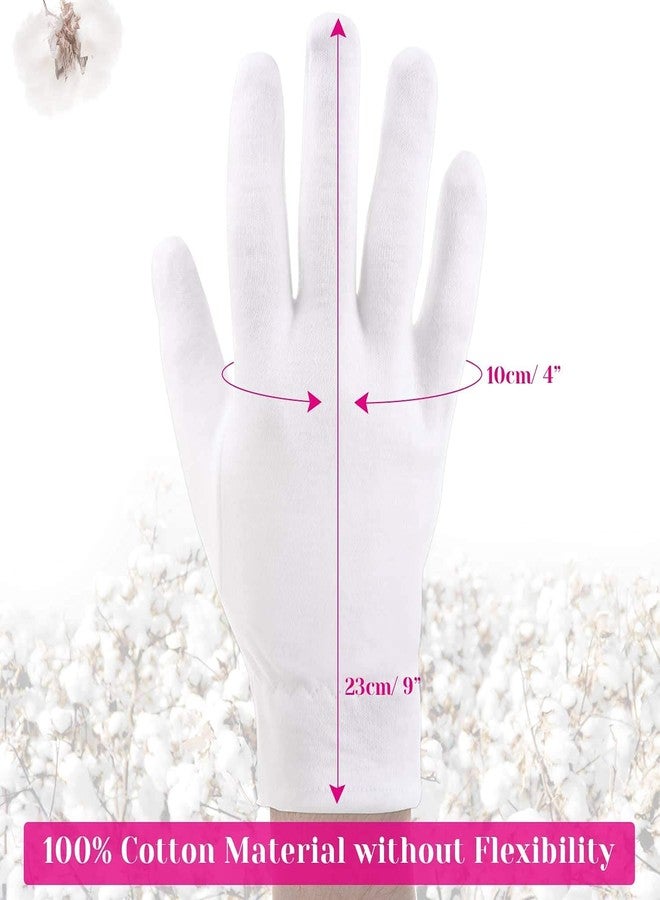 CGBOOM 3 Pairs Moisturizing Gloves Over Night Bedtime White Cotton | Cosmetic Inspection Premium Cloth Quality | Eczema Dry Sensitive Irritated Skin Spa Therapy Secure Wristband| One Size Fits Most - Image 4