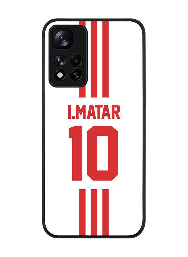 Stylizedd Rugged Black edge case for Redmi Note 11 Pro Plus 5G Slim fit Soft Case Flexible Rubber Edges Anti Drop TPU Gel Thin Cover - Football Team - UAE Player Name - I.Matar - Image 1