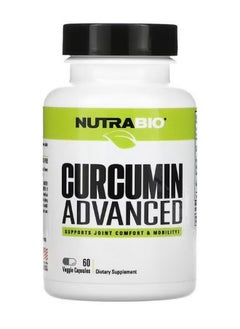 NutraBio Curcumin Advanced 60 Veggie Capsules  - Image 1