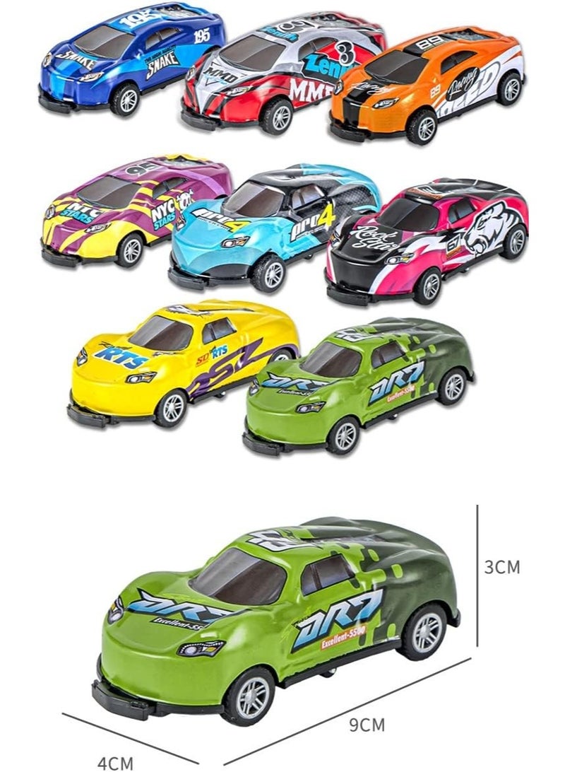MIXDE 8PCS Metal Pull Back Cars, Ejection Vehicle Flip Crash Car, Stunt Toy Cars, Friction Power Alloy Casting car Mini Race car for Toddler, Jumping Flip Stunt Toy Cars Mini Model Cars - Image 5