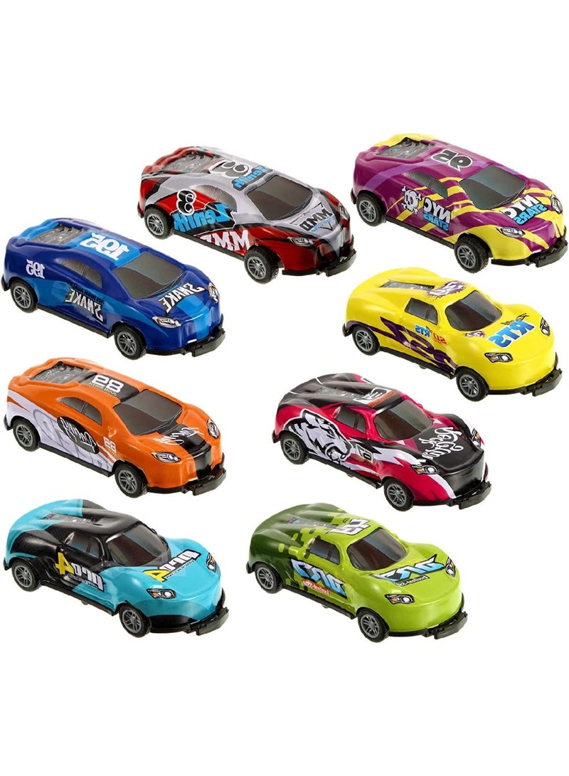 MIXDE 8PCS Metal Pull Back Cars, Ejection Vehicle Flip Crash Car, Stunt Toy Cars, Friction Power Alloy Casting car Mini Race car for Toddler, Jumping Flip Stunt Toy Cars Mini Model Cars - Image 3