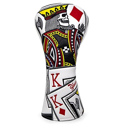 BAIRBRE Golf Club Covers Poker Diamond King Driver Covers Leather Driver Head Cover Golf Headcover for Most Brands - Image 1
