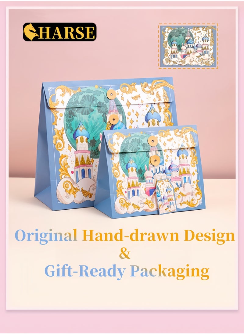 Harse Oil Painting Style Gift Bag, Birthday Gift Box, Envelope Packaging Bag, Creative Paper Gift Bag, Holiday Gift Box, Gift Bag  - Image 1