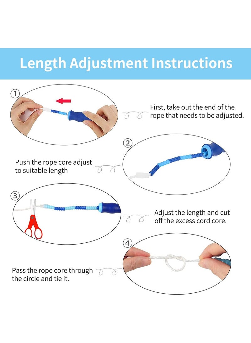 ديوتي عبوة من حبال القفز الناعمة المزينة بالخرز للأطفال والكبار، حبال قفز قابلة للتعديل وخالية من التشابك للأولاد والبنات والنساء والرجال بطول 9.2 قدم مثالية للياقة البدنية والتدريب والتمرين - Image 4