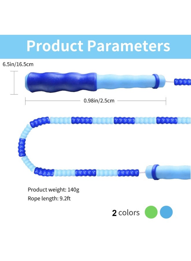 ديوتي عبوة من حبال القفز الناعمة المزينة بالخرز للأطفال والكبار، حبال قفز قابلة للتعديل وخالية من التشابك للأولاد والبنات والنساء والرجال بطول 9.2 قدم مثالية للياقة البدنية والتدريب والتمرين - Image 5