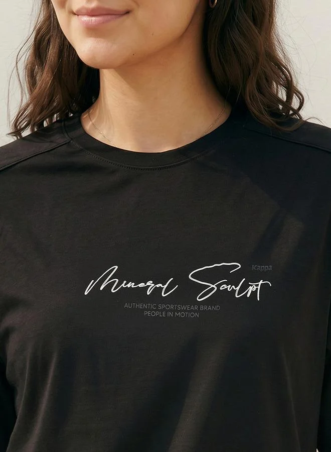 Kappa BLACK KAPPA WOMEN PIPING COTTON TEE for Women | Best Price UAE