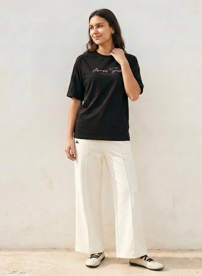Kappa BLACK KAPPA WOMEN PIPING COTTON TEE for Women | Best Price UAE
