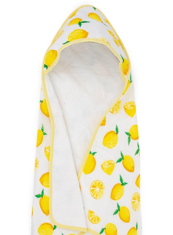 Little Unicorn Premium Infant Hooded Bath Towel| Soft & Absorbent Cotton & Terry Fabric for Newborns (Lemon) - Image 2