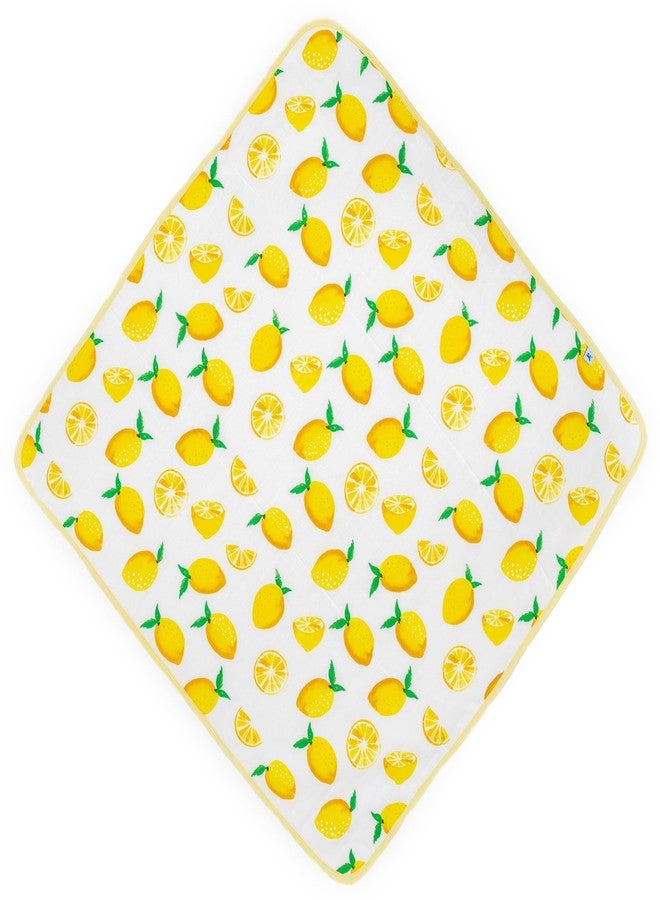 Little Unicorn Premium Infant Hooded Bath Towel| Soft & Absorbent Cotton & Terry Fabric for Newborns (Lemon) - Image 4
