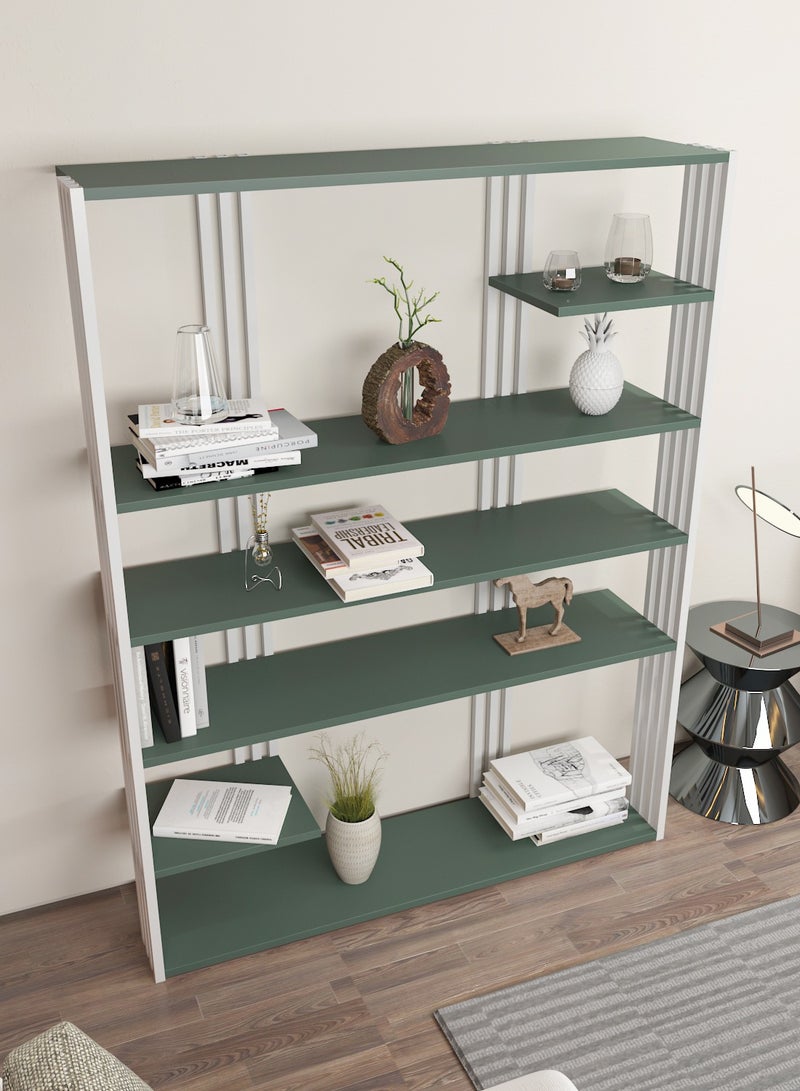 Decorotika Jeni 160 cm tall Manufactured Wood Bookcase | Bookshelf, Storage Rack - Image 4