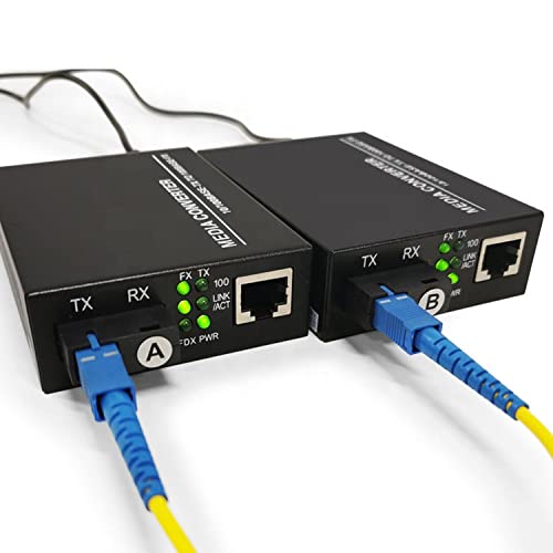 HANUTECH Fiber To Ethernet RJ45 Media Converter 10/100Mbps Base-Tx To 100Base-Fx SMSF 20KM - 1 Pair - Image 4