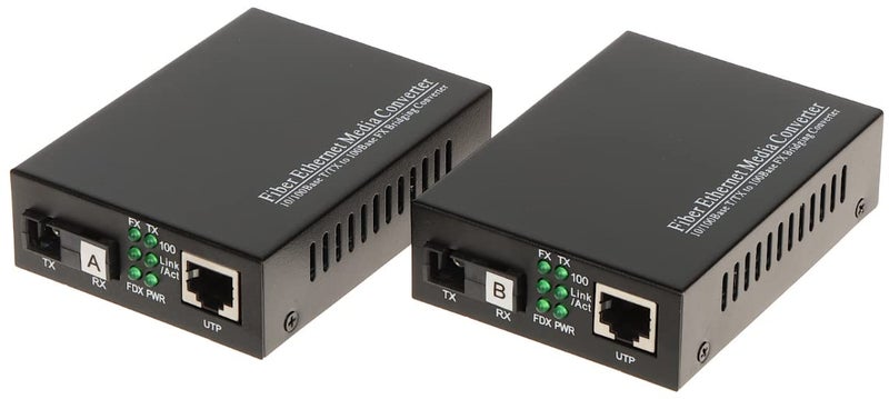 HANUTECH Fiber To Ethernet RJ45 Media Converter 10/100Mbps Base-Tx To 100Base-Fx SMSF 20KM - 1 Pair - Image 5