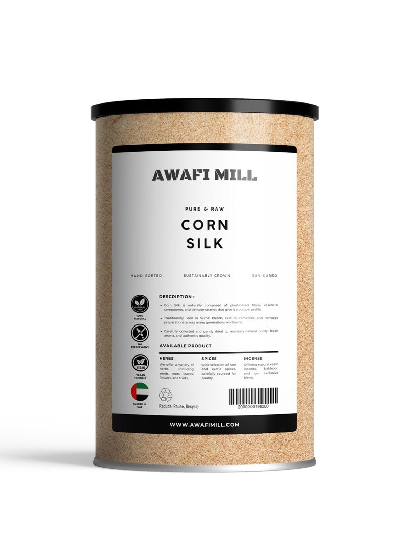 AWAFI MILL Corn Silk (Dried, Natural Zea mays) | Golden Tassels for Light Herbal Tisanes, Cold Infusions, Syrups, Iced Tea and Pantry Crafting - 100 g | 3.5 Oz - Image 1