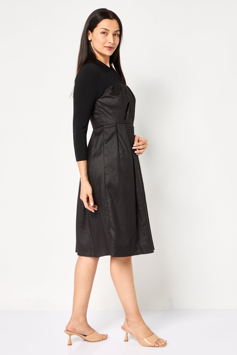 VERO MODA فستان ميدي مقلم للنساء، متعدد الألوان - Image 2