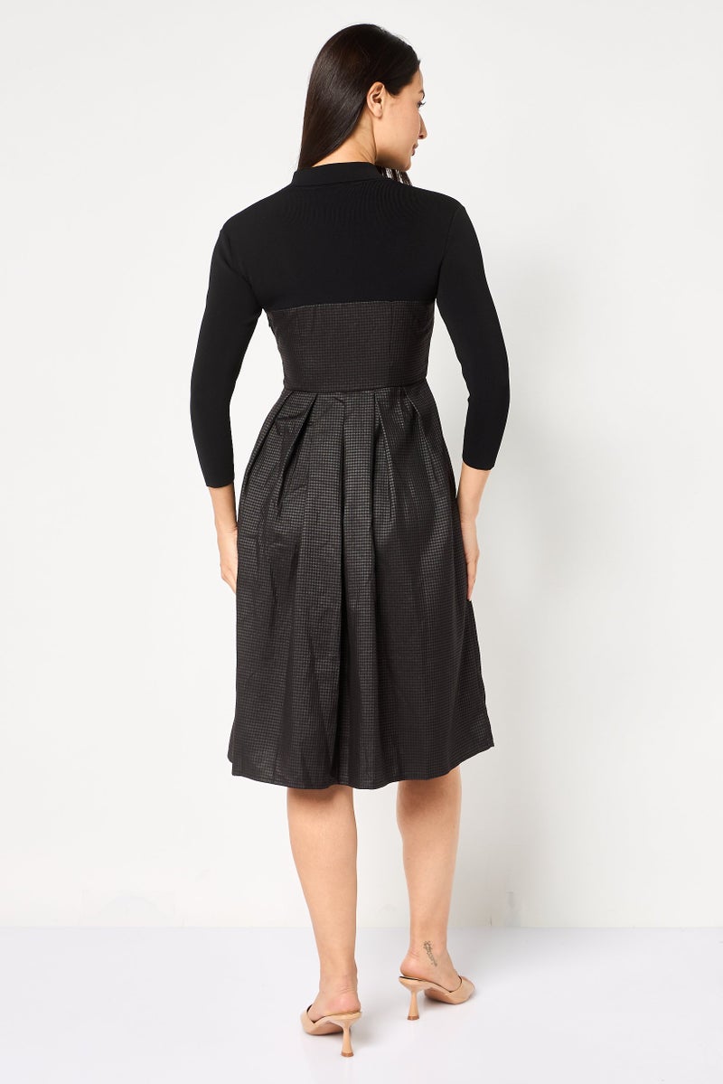 VERO MODA فستان ميدي مقلم للنساء، متعدد الألوان - Image 4