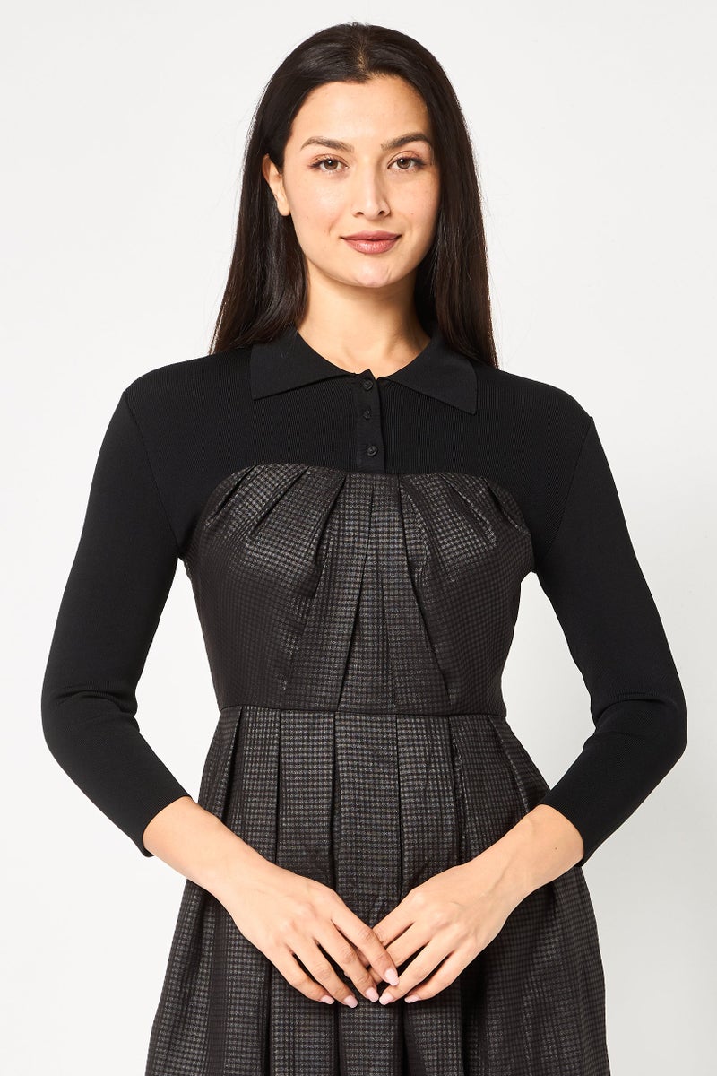 VERO MODA فستان ميدي مقلم للنساء، متعدد الألوان - Image 3