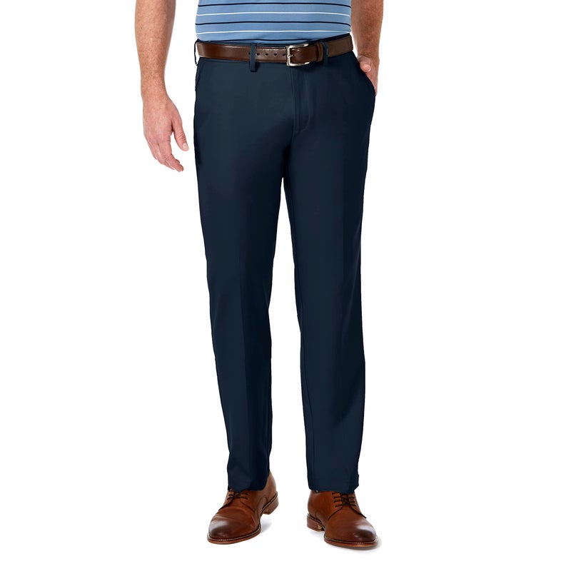 Haggar Men's Cool 18 Pro Straight Fit Flat Front Casual Pant, Navy, 30x32 - Image 2