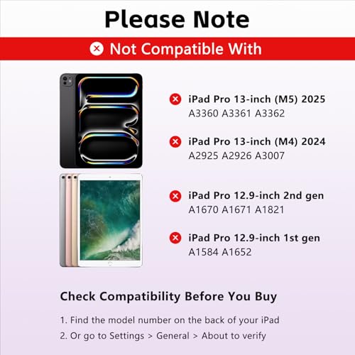 FUWANG for iPad Air 13 inch Case Keyboard M4/M3/M2 (2026/2025/2024) & iPad Pro 12.9 inch (6th/5th/4th/3rd Gen), 360° Rotatable, Multi-Touch Trackpad, 7-Color Backlit, Built-in Pencil Holder, Purple - Image 3