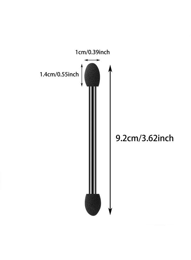 Ponpon 100Pcs Eyeshadow Applicators Dual Sides Eye Sponge Applicators Disposable Eyeshadow Brush for Girls Lady Women Makeup - Image 2