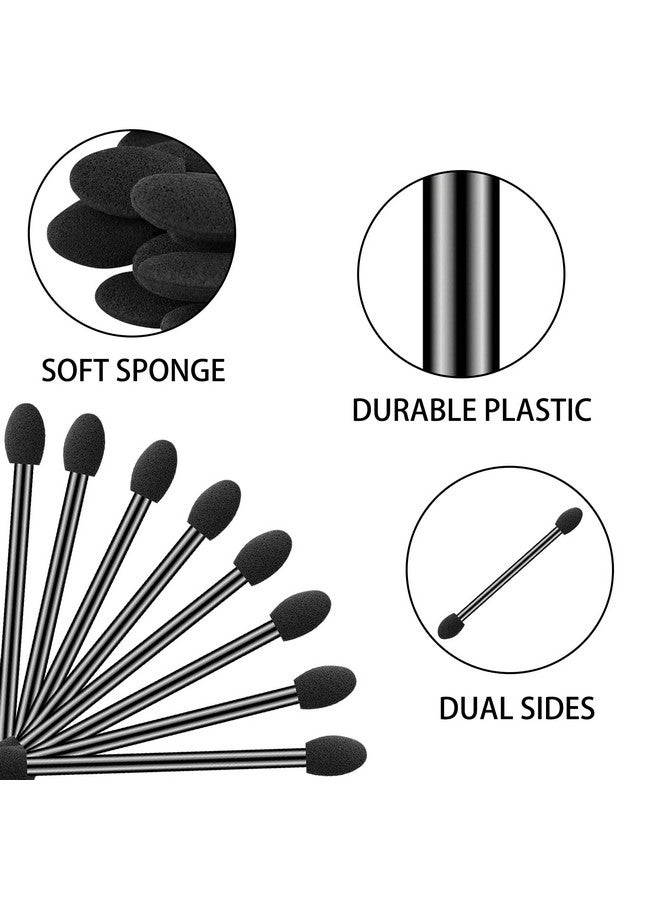 Ponpon 100Pcs Eyeshadow Applicators Dual Sides Eye Sponge Applicators Disposable Eyeshadow Brush for Girls Lady Women Makeup - Image 3