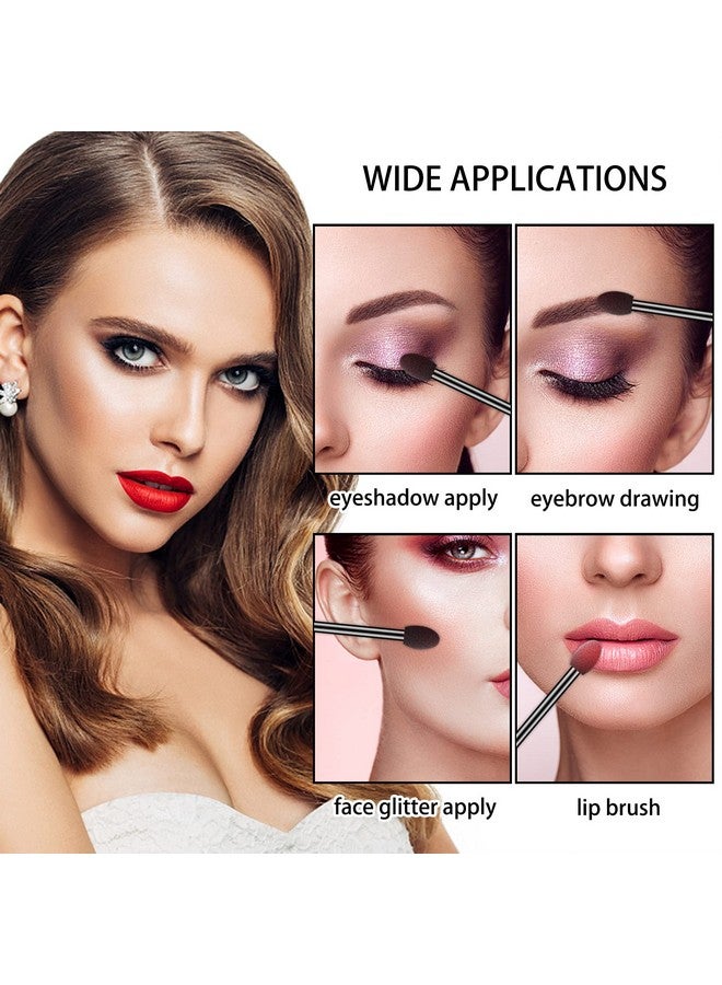 Ponpon 100Pcs Eyeshadow Applicators Dual Sides Eye Sponge Applicators Disposable Eyeshadow Brush for Girls Lady Women Makeup - Image 5