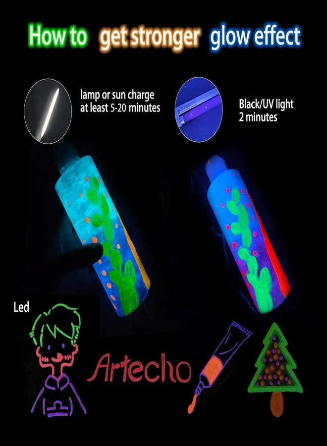 Artecho Glow in the Dark Paint 18 Colors, 11 ml Acrylic Paint for Decoration, Outdoor and Indoor Art Craft, Supplies for Canvas, Rock, Wood, Waterproof Rich Pigments - Image 3