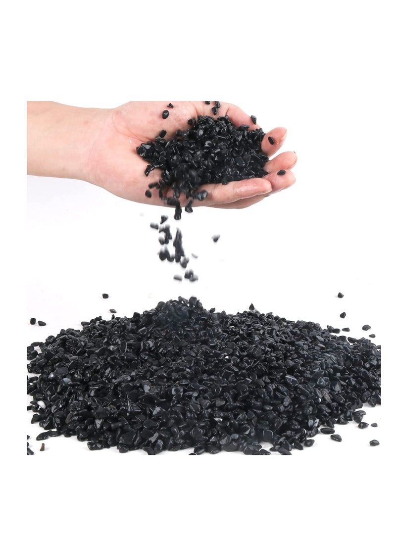 Black Decorative Pebbles Natural River Rock Pebbles for Plants, Home DIY Decor,Aquarium Gravel,Vase Fillers,Fairy Garden,Landscaping Outdoor Stones 3-5mm (20KG) - Image 1