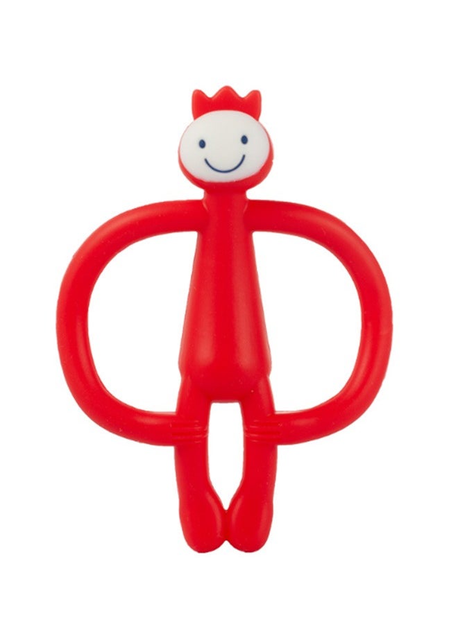 Monkey Shaped Teether Toy Red 11 x 8cm