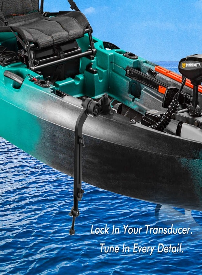 EDSRDPLT Universal Kayak Transducer Mount Arm Adjustable 9–14”, Tool-Free Installation Saltwater-Resistant, Compatible with Garmin Lowrance Humminbird Fish Finder - Image 4