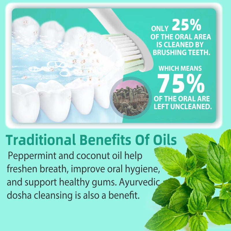 sefudun Whitening Coconut Pulling Oil (4.2 Fl.Oz),with Tongue Scraper+Measuring Cup, Coconut Mint Pulling Oil for Teeth, Pulling Oil for Teeth Whitening and Healthier Gum&Teeth-Travel Size, Clear - Image 3