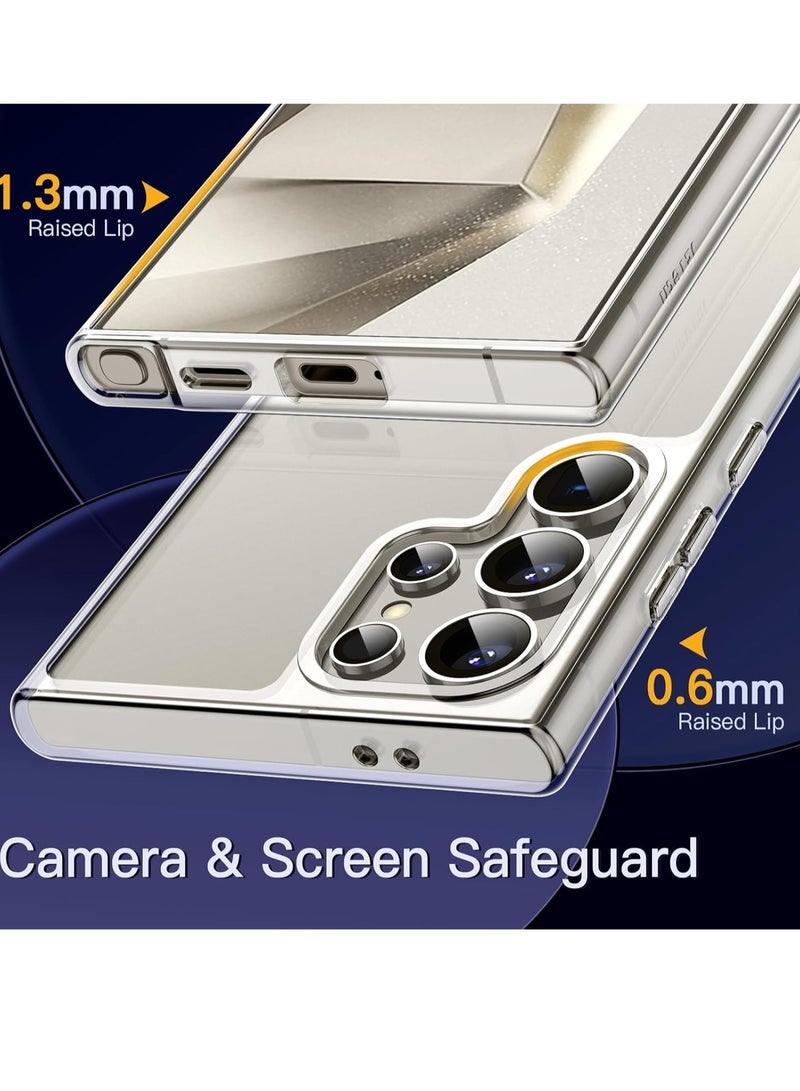 ELTRAZONE Case for Samsung Galaxy S24 Ultra 5G, Non-Yellowing Shockproof Bumper Protective Phone Cover, Anti-Scratch Hard PC Back (Clear) - Image 3