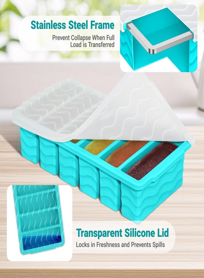 Aopigavi 1/2 Cup Silicone Freezer Molds with Lid, 2-Pack Silicone Freezer Trays for Soup, Sauce & Broth - Meal Prep Containers, Large Ice Cube Tray, Oven & Dishwasher Safe - Image 4
