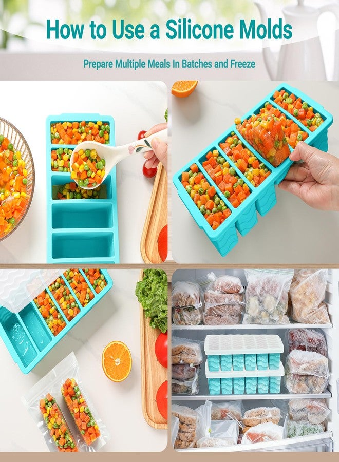 Aopigavi 1/2 Cup Silicone Freezer Molds with Lid, 2-Pack Silicone Freezer Trays for Soup, Sauce & Broth - Meal Prep Containers, Large Ice Cube Tray, Oven & Dishwasher Safe - Image 5