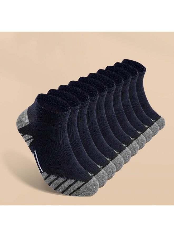 Zeemey Men's socks 12 pairs set in black, white,navy blue and gray color combinations, suitable for comfortable and breathable daily wear. - Image 5