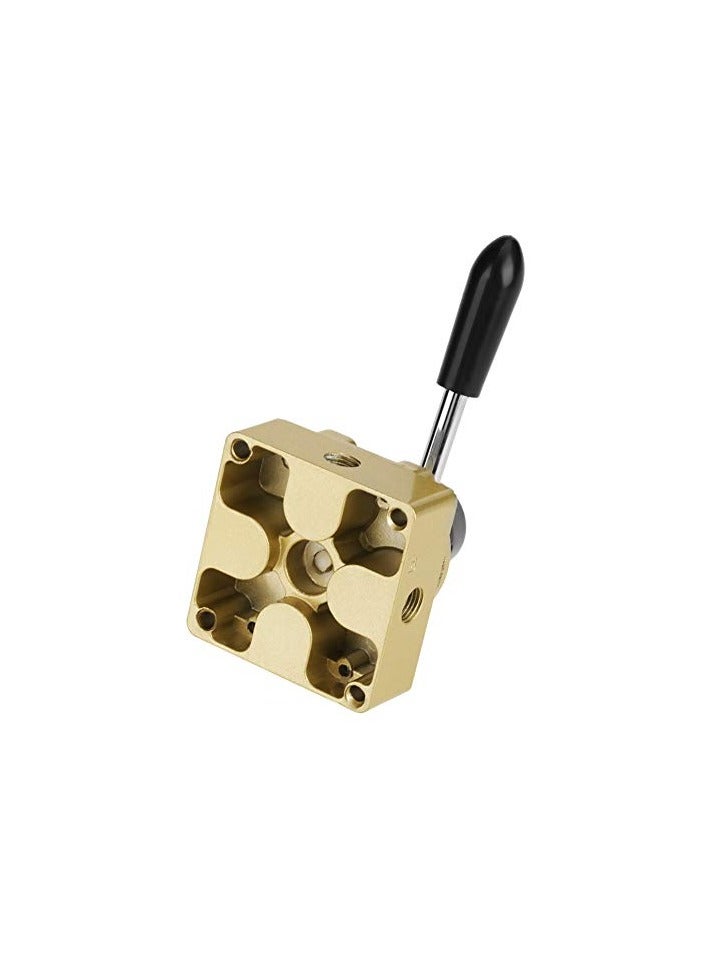 Excefore Rotary Lever Hand Valve, Pneumatic Rotary Lever Hand Control Valve, Hv-02 Pt 1/4" Port Air Flow Control 3/8 3 Position 4 Way Air Flow Control, Hand Lever Valve 1.5-8Kgf/Cm² - Image 4