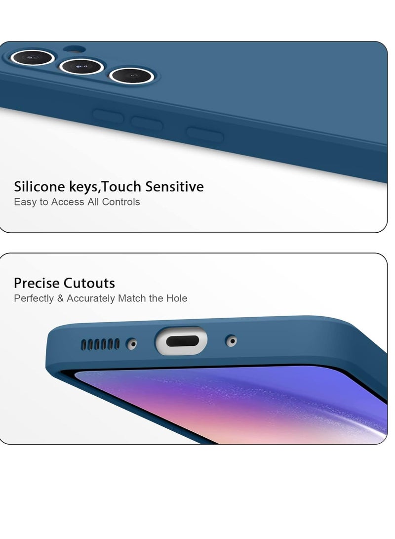 إلترازون Navy Blue Soft Silicone Case for Samsung Galaxy A54 5G – 6.4-Inch, Military Grade Drop Protection, Anti-Scratch Microfiber Lining - Image 2