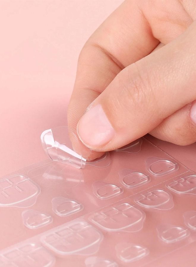240 ملصقات لاصقة لتزيين الأظافر يمكنك لصقها بنفسك شفاف من مجموعة اكسسوارات الاظافر العملية من 10 ورقات - Image 1
