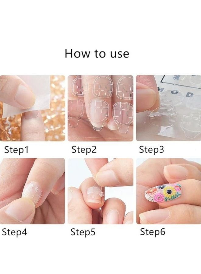240 ملصقات لاصقة لتزيين الأظافر يمكنك لصقها بنفسك شفاف من مجموعة اكسسوارات الاظافر العملية من 10 ورقات - Image 3