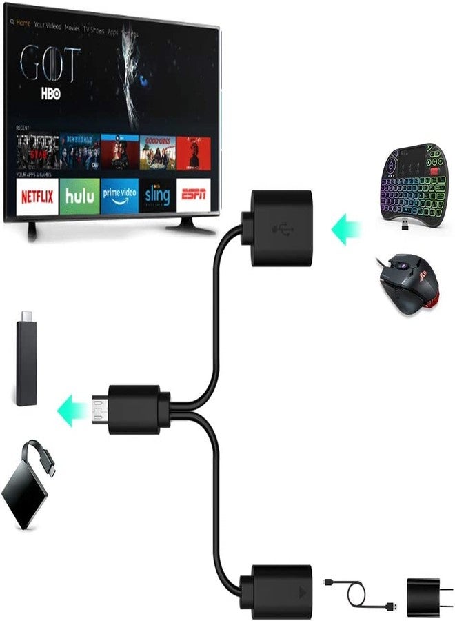 Rii Micro USB Host OTG Adapter Cable Micro USB to USB for Smart TV, Compatible Keyboards, Logitech Keyboards, and Nintendo Switch, SNES, NES Classic (Modern) - Image 5