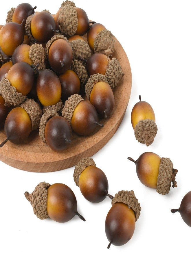 Luckforest Artificial Acorns, 30 Pcs Simulation Lifelike Acorns with Caps for DIY Craft Thanksgiving Day Christmas Wedding Home Decor Photography Props, Needle Shape - Image 1